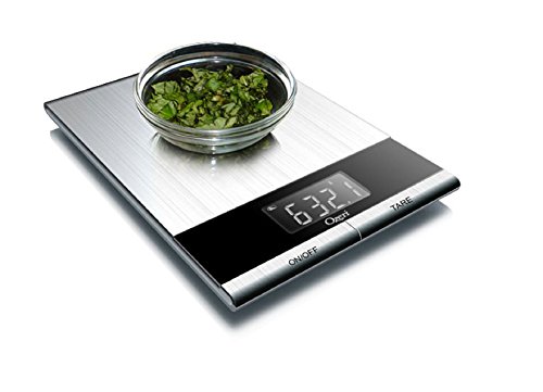 Ozeri Ultra Thin Professional Digital Kitchen Food Scale, in Elegant Stainless Steel