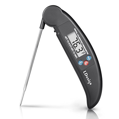 Meat Thermometer by LDesign, Digital BBQ Thermometer Cooking Thermometer - Accurate Instant Read & Collapsible Internal Probe - for Kitchen Cooking Grill BBQ, Milk, and Bath Water