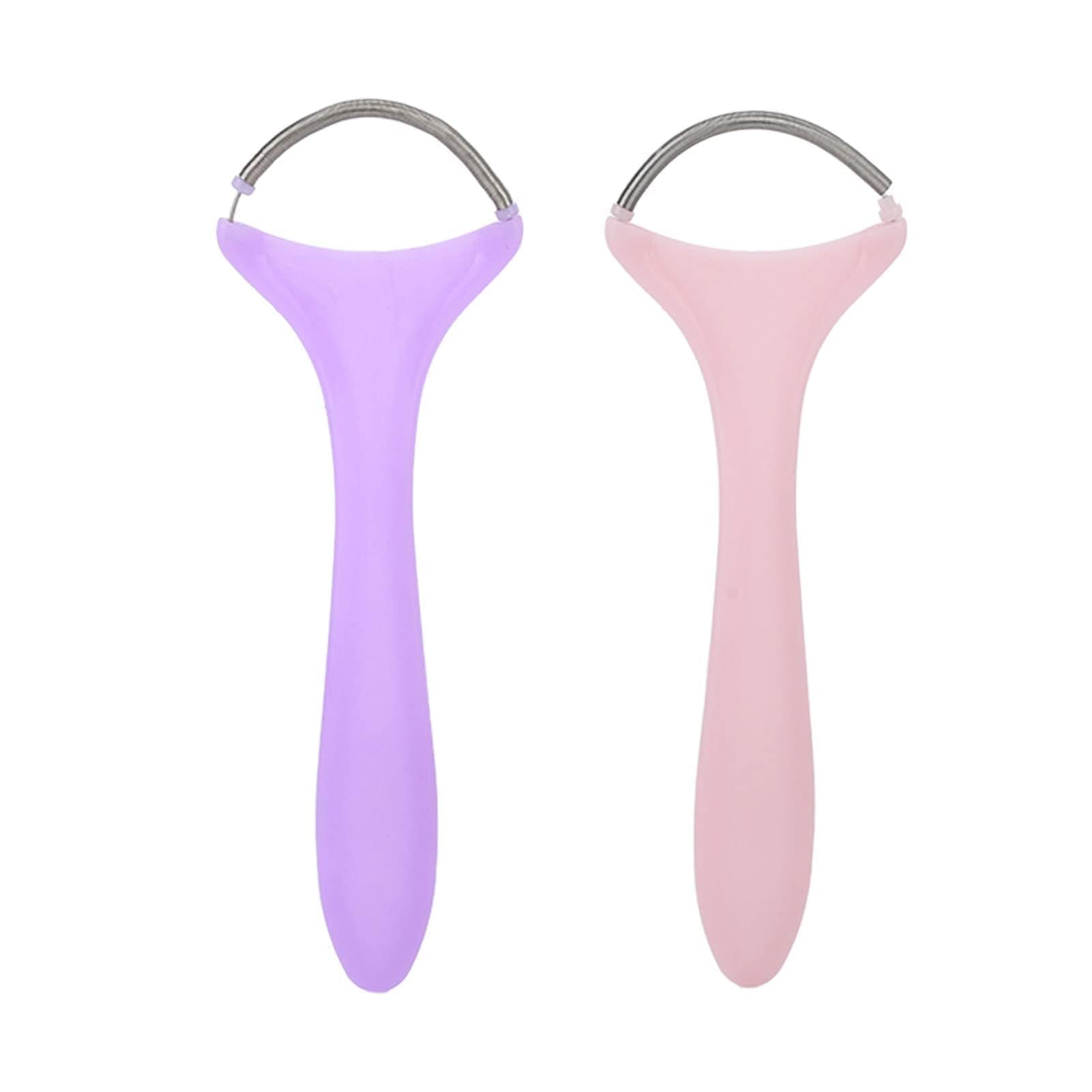 Agatige 2PCS Spring Facial Hair Remover, Manual Portable Threading Face Epilator Women Beauty Hair Epilator Tool with Handle for Upper Lip Chin Cheeks Mustache