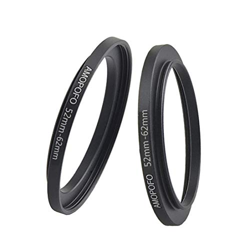 52 to 62mm /52mm to 62mm Step Up Ring Filter Adapter for UV,ND,CPL,Metal Step Up Ring,Compatible with All 52mm Camera Lenses & 62mm Accessories