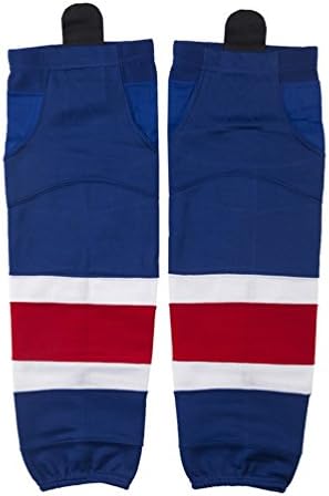 COLDINDOOR Ice Hockey Socks Junior, Youth Kids Dri Fit Shin Guards Hockey Socks With Velcro Blue XS