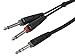 Monoprice 601051 1-Meter/3-Feet 1/4-Inch TRS Male to Two 1/4-Inch TS Male Insert Cable