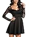 NUOREEL Women's Lace Bodice Skater Dress Medium Size Black