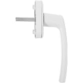 Artibetter Inside Window Handle Crank with Lock Aluminum Alloy Crank Handle for Childproof Window Locks Anti-Slip Safety Grip for Casement White 1 Pack