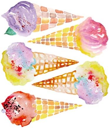 DIY Wall Sticker Decal Removable Self Adhesive Paper Waterproof Wall Mural for Home Party Nursery Room Decoration 6 Pcs Ice Cream