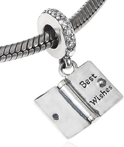 Happy Birthday Day Charm 925 Sterling Silver Cake Charm Book Charm for Bracelet (A)