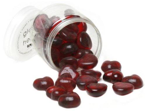 Tag 690311 Jar of Red Glass Hearts, 1-Inch