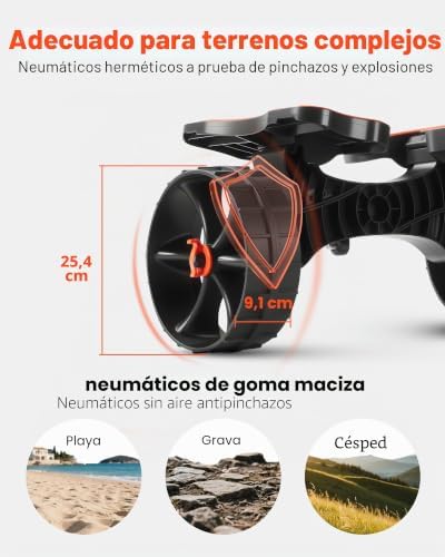 Remolque Horizontal para Kayak, Remolque Plegable 615 x 325 x 320 mm con Neumáticos de Goma Maciza de 25,4 cm y 1 Correa de Trinquete Carga 136 kg, Carrito para Tabla de Surf de Remo, Kayaks