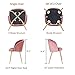 EGGREE Mid-Century Modern Accent Living Room Chair Upholstered Velvet Armchair Kitchen Dining Chair with Solid Steel Leg for Living Room Bedroom Reception Room Accent Furniture,Rose Pink