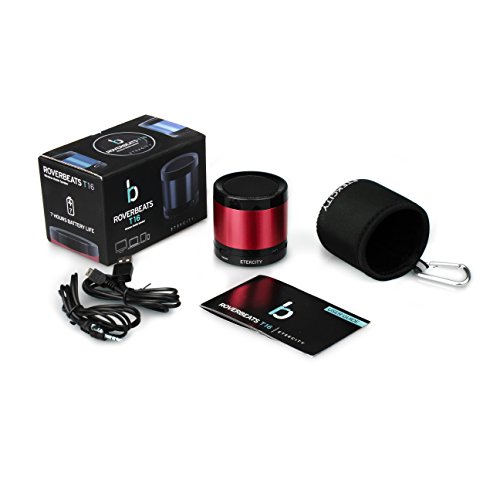 Etekcity RoverBeats T16 Ultra Portable Wireless Bluetooth Speaker, Enhanced Bass (Red)
