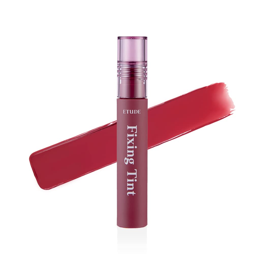 Photo 1 of ETUDE Fixing Tint 4g | Long Lasting, High Pigmented Liquid Lipstick, Lip Stain, Waterproof, Lightweight matte finish, Full Coverage (#07 Cranberry Plum)