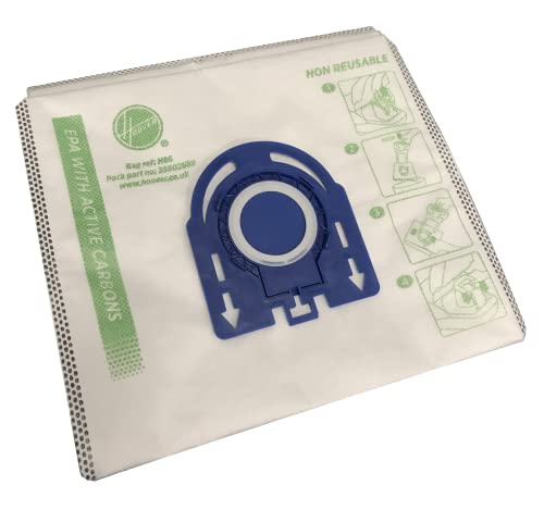 Hoover H86 Vacuum Cleaner Bags, Original, Microfiber, Pure EPA, Active Carbons, Anti-Odor, Extra Filtering, Compatible With Hoover H-ENERGY 700, 4 Pieces