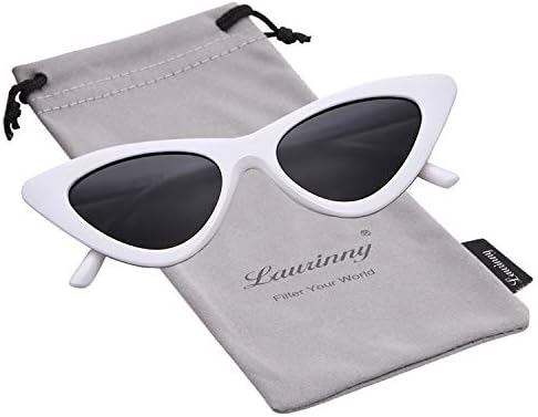 LaurinnyRetro Clout Goggles Vintage Cat Eye Sunglasses Women Glasses Trendy Narrow Plastic Frame