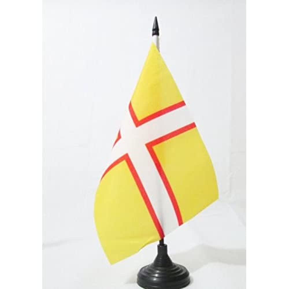 AZ FLAG Dorset New county Table Flag 5'' x 8'' - Dorset New county Office Decoration 100% Polyester 21 x 14 cm - Mini Desk Flag with Pole and Black Plastic Base