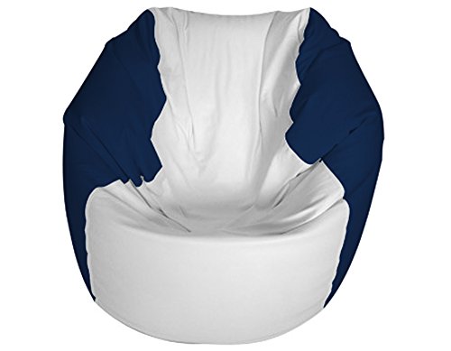 E-SeaRider Round Marine Beanbag, White/Navy, Medium