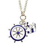 OVERMAL Women Girl Navy Blue Wind Anchor Fashion Long Chain Necklace