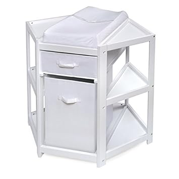 Amazon Com White Diaper Corner Baby Changing Table With Hamper