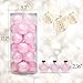 AMS 2.36''/24ct Clear Christmas Ball Pendant Shatterproof Plastic Balls Ornaments Decorative Xmas Balls Baubles with Stuffed Feathers Decoration for Wedding, Thanksgiving, Party(60mm, Pink)