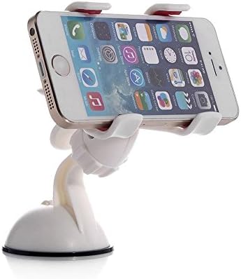 Windshield Car Double Clip Mount Window/Desktop Suction Cup Holder Stand Cradle,White