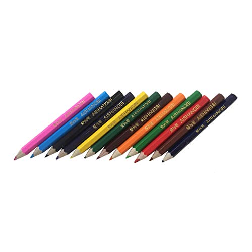 12 Color Small Pencil Wood Cased Graphite Pencils Sets Wooden Pencil HB Drawing Penci Painting Pen Color Lead Pencil for Exams School Office Drawing and Sketching
