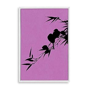 Framed Canvas Wall Art for Living Room, Bedroom Bird on Branch Illustration IV Canvas Prints for Home Decoration Ready to Hang - 16x24 inches