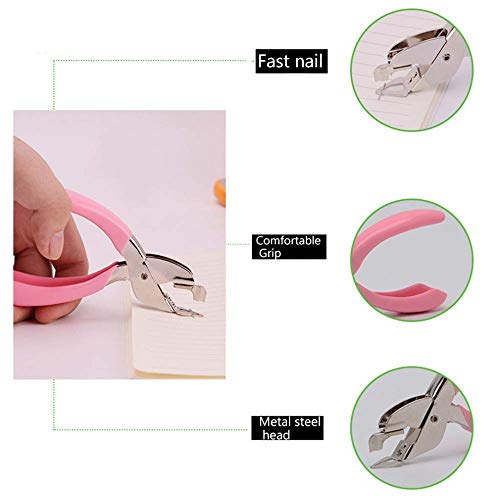 Staple removers Staple Pull Office Staple Removal Tool Hand-held Comfort and Energy Saving, no Damage to Paper for Office(Pink and Blue)