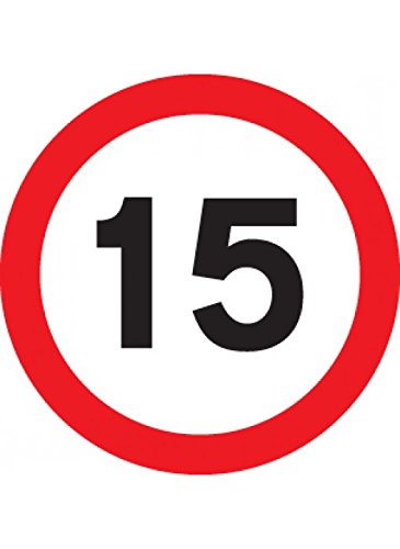Caledonia Signs 57710 15 Mph Class R2 Permanent, 600 mm Diameter, 3 mm Aluminium Composite