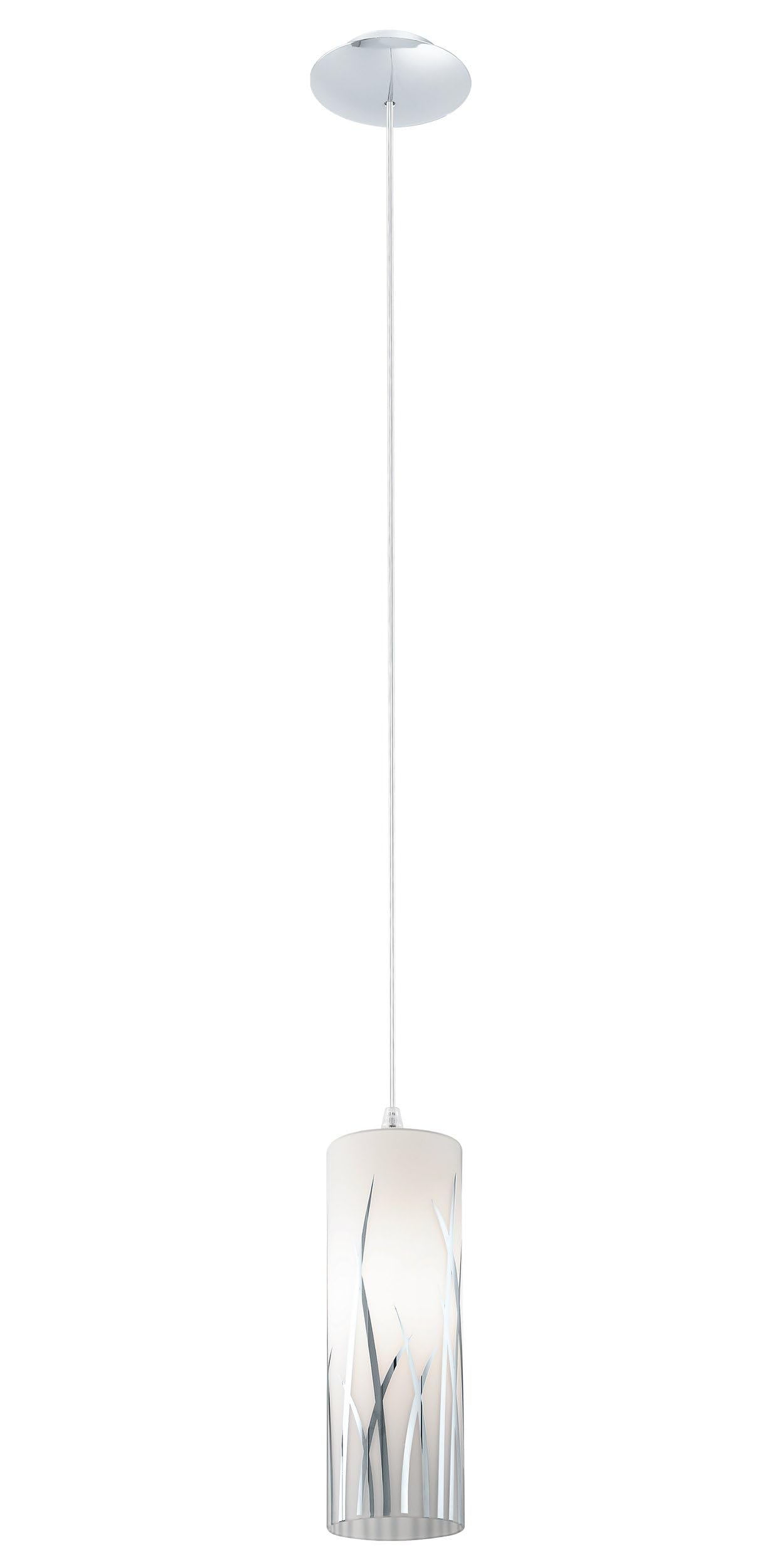 EGLO Pendant Lighting Rivato, Elegant Ceiling Light Fitting Made of Steel and Glass with Chrome décor, White, Hanging lamp for Dining and Living Room, E27 Socket