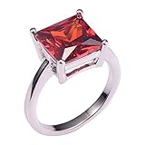 Princess Cut Garnet 925 Sterling Silver Filled Filled Gemstone Ring Size 5 6 7 8 9 10 11 12 PR37