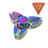 Hand Spinner Fidget Toy,Sunandy Novelty Alloy Rainbow Colorful Tri-Spinner Finger Toy High Speed Stainless Bearing Fidget EDC Focus Toy Stress/Anxiety Relief Toy Gifts For Adults/Kids