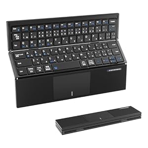 Ewin 折りたたみキーボード Bluetooth JIS日本語配列 ワイヤレス iPad パソコン タブレット スマホ マルチペアリグ ブラック