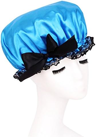 dolly2u Fashion Lace Bow Waterproof Elastic Shower Cap Bath Spa Caps - 03