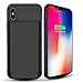 ALCLAP iPhone X Battery Case, 6000mAh iPhone 10 Battery Case Portable Charger Charging Case for iPhone X/10(5.8 inch) Add 200% Extra Battery/Lightning Cable Input Mode-Black