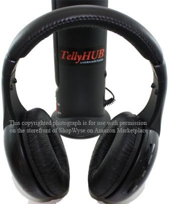 New TellyHUB Wireless Audio Headphone - Watching TV wirelessly, Listening to FM Radio or Music Played Back remotely; Includes a $15 Worth Stereo Adapter for Working with Your Smart Phone.