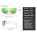 JIM HALO Rimless Polarized Sunglasses for Women Men Round One Piece Mirror Lens (Transparent Frame/Polarized Mirror Green Lens)