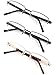 Specs Half Rimmed Reading Glasses for Reading - Free Microfiber Cleaning Pouch +2.00 Value 3 Pack