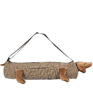 YogaPets Full Zip Exercise Cute Yoga Mat Tote Bag with Plush Animal Design| Medium/Large Mat Carrier with Strap & Side Pocket | Fits Most Size Mats