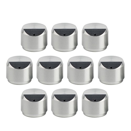 FLEOR 10pcs Guitar Bass Knobs Audio Amplifer/Effect Pedal Knobs for ZOOM A3,Silver