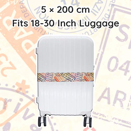 Adjustable Luggage/Suitcase Straps/Belt Tsa Approved - Lockable Travel Accessory - TSA Combination Locking - with Integrated TSA (Travel Sentry Approved) Lock - Stamps Vintage - Thumbnail 2