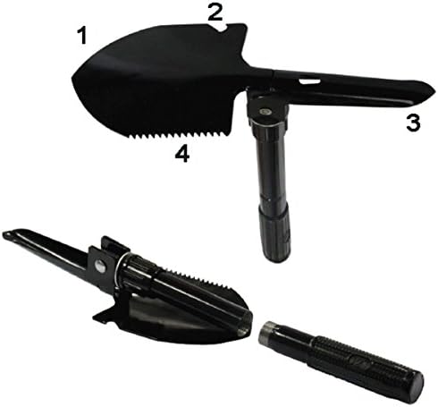 Emergency 4-in-1 Compact Entrenching Shovel Hiking Backpacking Survival Tool Kit