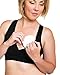 Soft French Terry Nursing Sleep Bra for Maternity / Breastfeeding (XXL-Busty, Black)