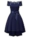 EvoLand High Low Short Prom Bridesmaid Dresses for Juniors Girls Dresses 7-16 Navy Blue