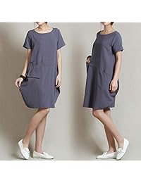 Anysize Y18 - Farol de lino suave para primavera, verano, de algodón, suelto, talla grande