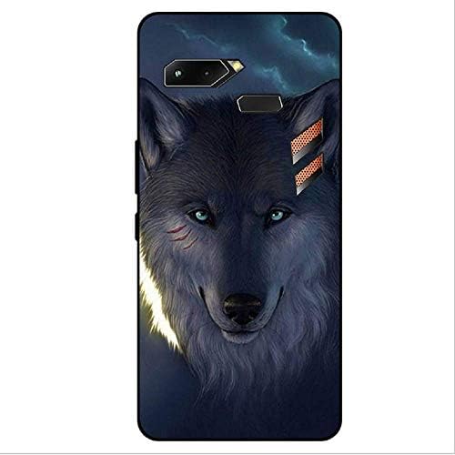 Asus ROG Phone Case+ Screen Protector, ZLDECO Soft TPU Skin Cover 1 Piece Full Body Tempered Glass Screen Protector Protective Asus ROG Phone ZS600KL (Wolf)