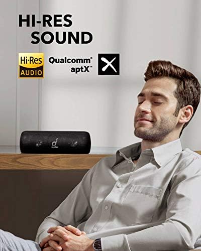Soundcore Motion+ Enceinte Bluetooth avec Son Hi-Res 30W, USB-C, 12 Heures d'autonomie, étanchéité IPX7, appli avec EQ modifiable, DSP avancé et Audio Haute fidélité