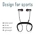 TAIR Wireless Bluetooth Sports Headphone With Mic,Neckband Type With Earhooks,Exercise Earbuds,Cool Black.