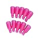 10PC Plastic Nail Art Soak Off Cap Clip UV Gel Polish Remover Wrap (Hot Pink)
