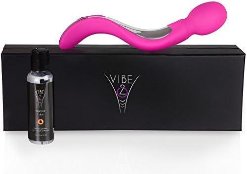 Multi Speed Personal Massager For Women with Free Warming Lube! Adult Therapeutic Stimulation | Rechargeable, Waterproof, Contoured | Pulsating Speeds &amp; Patterns - Wonder Wand by Vibe2o (Rose)