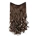 REECHO 24″ V-Shaped Long Hair Extensions 4 Clips in on Natural Wavy Curly Hairpiece for Womem – Medium Warm Brownthumb 1