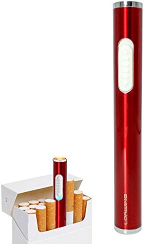 LORWING Mini Electric Lighter USB Rechargeable Windproof Flameless Safety Lighter Portable For Cigarettes With Gift Box (Red)